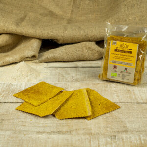 Sobon Sobonacce alle Spezie d’Oriente con curcuma, pepe nero e moringa, con farina integrale di farro italiano macinata a pietra.